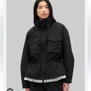 Gap x Sandy Liang lace trim cinched track jacket